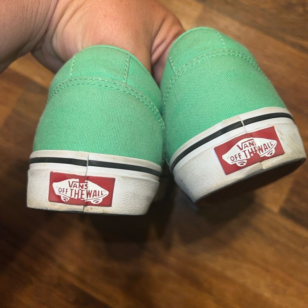 Vans Women’s Size 8 Kelly Mint Green Lace Up Unisex Sneakers - Picture 4 of 7